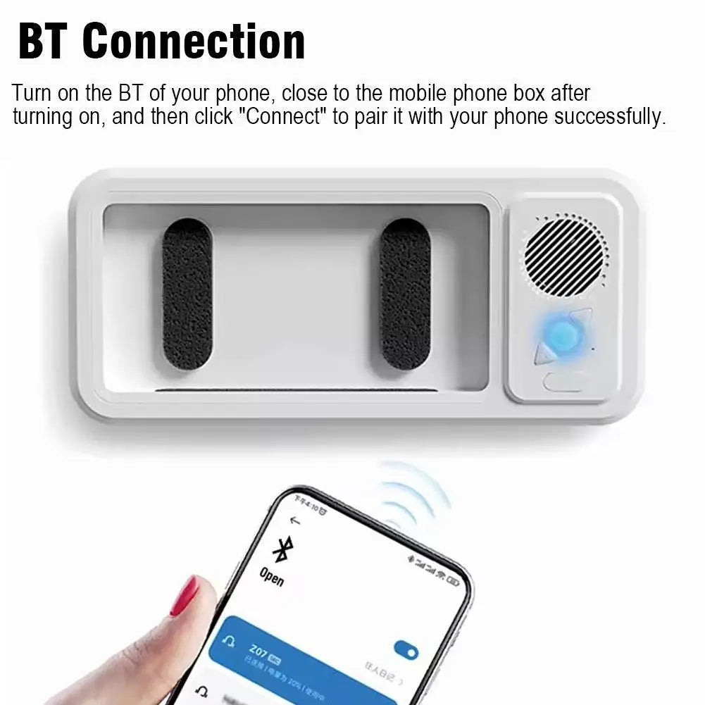 מחזיק טלפון חכם ועמיד למים למקלחת עם רמקול Bluetooth מובנה